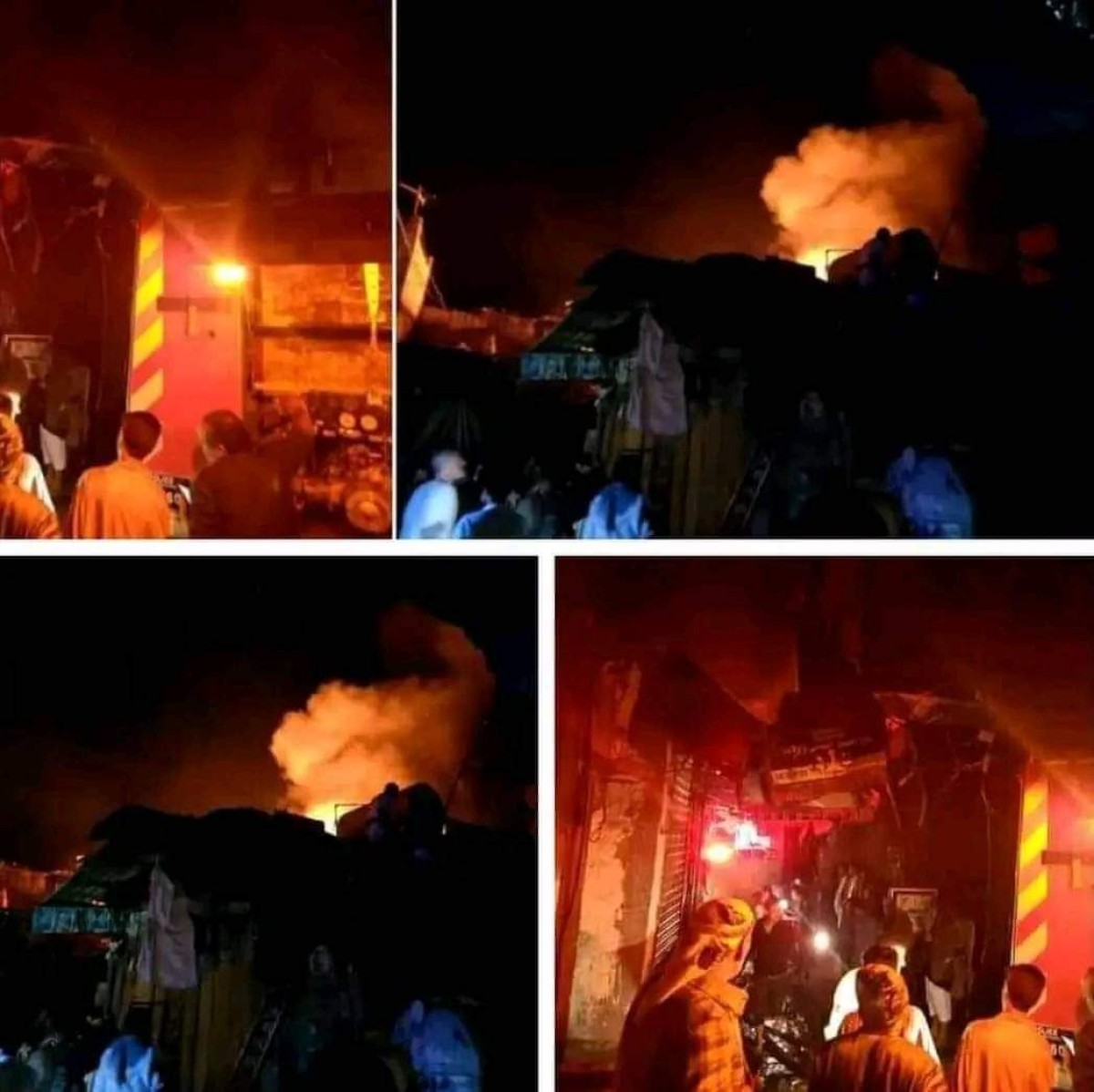 انفجار يتسبب بحريق هائل في سوق بصنعاء القديمة